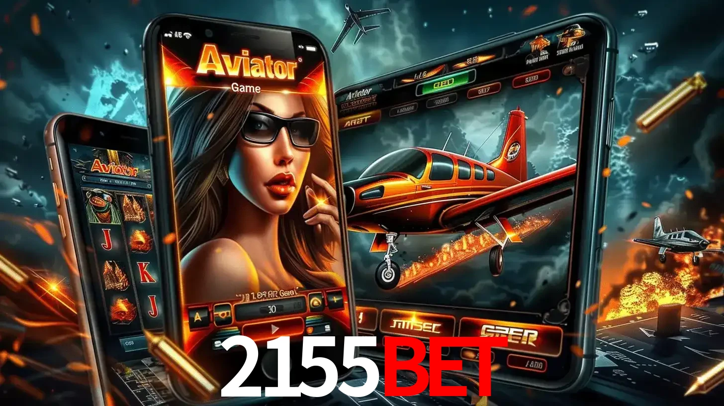 O popular jogo de apostas Aviator exibido em vários celulares e tablets, mostrando a interface emocionante e a ação de voo disponíveis para jogar agora no 2155bet.